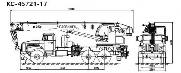 Автокран Челябинец 25 т